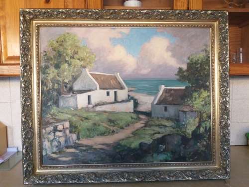 JOHAN ENGELA- OIL ON BOARD, SEASCAPE 75 X 65